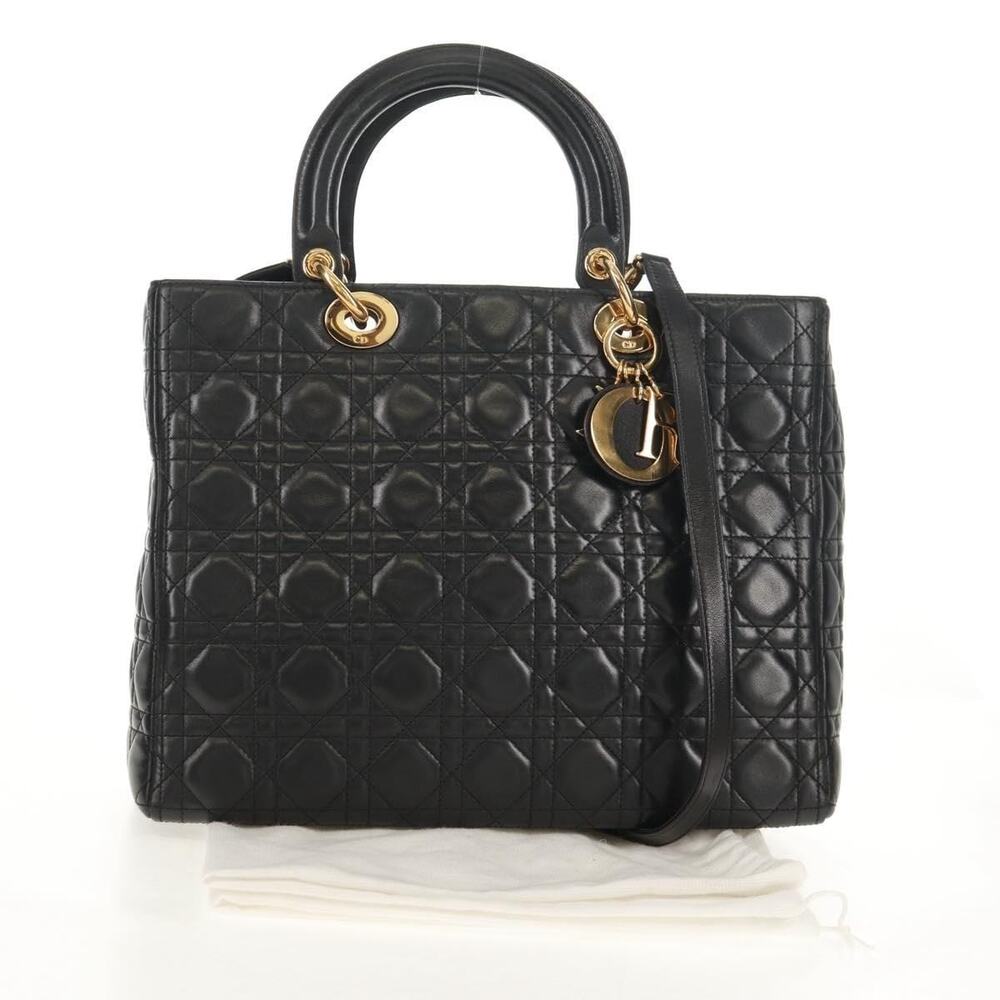 Dior Lambskin Canage Lady Dior Handbag Black